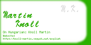 martin knoll business card